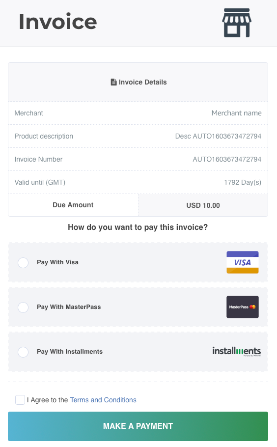 Generating invoices Amazon Payment Services