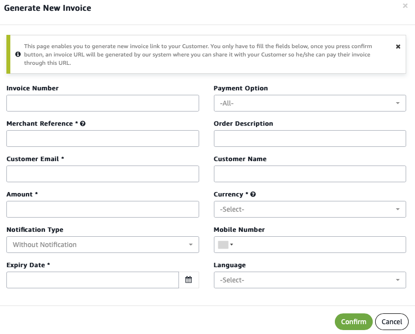 new invoice form